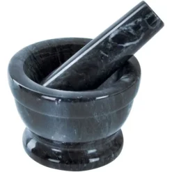 Mortlar & Mortelstötar-Mortel och stöt i granit - Orion - 10 cm - Hållbar - Idealisk för kryddor och örter - Diskmaskin säker