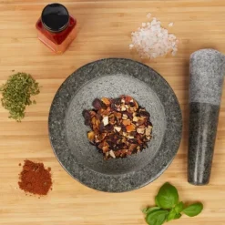 Mortel och stöt, 8x16 cm, Grå, Granit