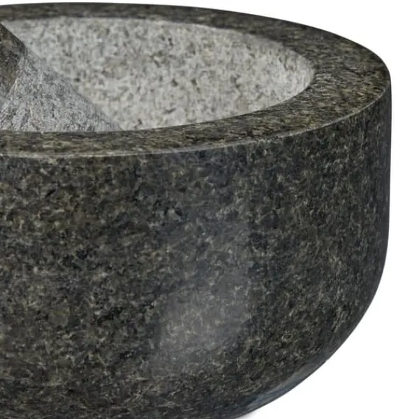 Mortel och stöt, 8x16 cm, Grå, Granit