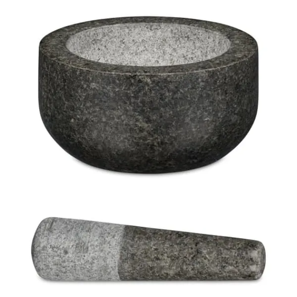 Mortel och stöt, 8x16 cm, Grå, Granit