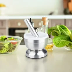 Mortel och stöt, 10x9 cm, Silver