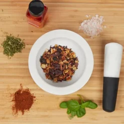 Mortlar & Mortelstötar-Mortel och stöt, 8x14 cm, vit marmor