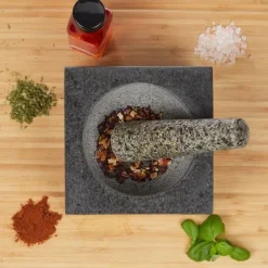 Mortlar & Mortelstötar-Mortel och stöt, 10.5x14.5x14.5 cm, Grå