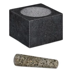 Mortlar & Mortelstötar-Mortel och stöt, 10.5x14.5x14.5 cm, Grå