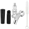 Ölkranar-Mässing Ölkran Tap Dispenser med Borste Dammskydd Ölbryggningstillbehör Kit