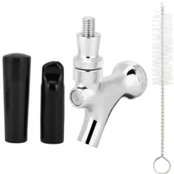Ölkranar-Mässing Ölkran Tap Dispenser med Borste Dammskydd Ölbryggningstillbehör Kit