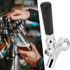 Ölkranar-Mässing Ölkran Tap Dispenser med Borste Dammskydd Ölbryggningstillbehör Kit