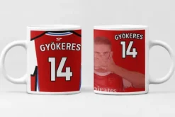 Mugg med tryck Gyökeres arsenal spelare tryck