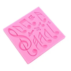 Multi Music Note Spets Silikonform Fondantmatta Kakdekorationsverktyg