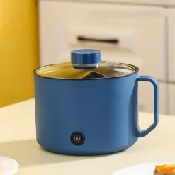 Portabla Spisar-Multifunktionell Elektrisk Köksgryta Liten Mini Elektrisk Spis Snabb Nudelkokare för studenthem Personligt bruk CN 220V Royalblue
