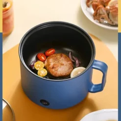 Portabla Spisar-Multifunktionell Elektrisk Köksgryta Liten Mini Elektrisk Spis Snabb Nudelkokare för studenthem Personligt bruk CN 220V Royalblue