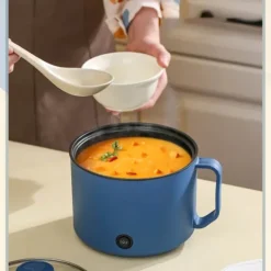 Portabla Spisar-Multifunktionell Elektrisk Köksgryta Liten Mini Elektrisk Spis Snabb Nudelkokare för studenthem Personligt bruk CN 220V Royalblue