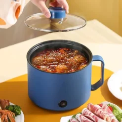 Portabla Spisar-Multifunktionell Elektrisk Köksgryta Liten Mini Elektrisk Spis Snabb Nudelkokare för studenthem Personligt bruk CN 220V Royalblue