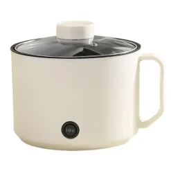 Portabla Spisar-Multifunktionell Elektrisk Köksgryta Liten Mini Elektrisk Spis Snabb Nudelkokare för studenthem Personligt bruk CN 220V Beige