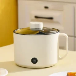 Portabla Spisar-Multifunktionell Elektrisk Köksgryta Liten Mini Elektrisk Spis Snabb Nudelkokare för studenthem Personligt bruk CN 220V Beige