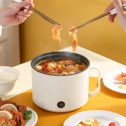 Portabla Spisar-Multifunktionell Elektrisk Köksgryta Liten Mini Elektrisk Spis Snabb Nudelkokare för studenthem Personligt bruk CN 220V Beige