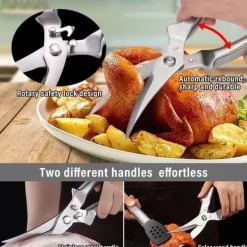 Kökssaxar-multifunktionell stark kökssax i rostfritt stål, sax för kycklingben, kött, grönsaker, fisk