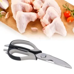 Kökssaxar-Multifunktions Kökssax Kraftig Matsax Kött Fisk Grill Matlagningsverktyg Svart