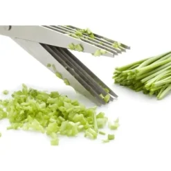 Kökssaxar-NANHONG örtsax i rostfritt stål, multifunktionell köksax med 5 blad med rengöringsborste My11754