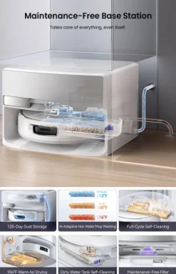 Robotdammsugare-Narwal Flow Robotdammsugare - TwinAI Navigation 20000Pa Självrengörande EdgeReach Hot Wash 120-dagars automatisk dränering