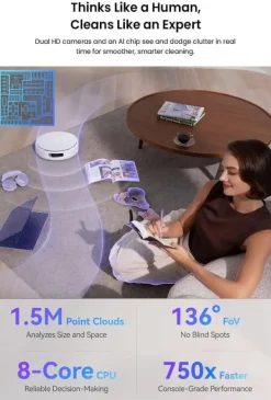 Robotdammsugare-Narwal Flow Robotdammsugare - TwinAI Navigation 20000Pa Självrengörande EdgeReach Hot Wash 120-dagars automatisk dränering