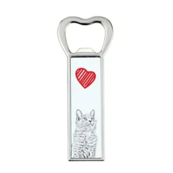 Nebelung - flasköppnare med en katt, personlig kylöppnare, unik present till en man från Art-Dog