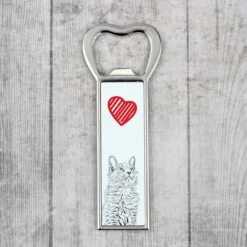 Nebelung - flasköppnare med en katt, personlig kylöppnare, unik present till en man från Art-Dog