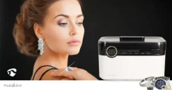 Nedis Ultrasonic Smyckes rengöring | Strömadapter | 220 - 240 V AC 50/60 Hz | 1.8 l | Vit