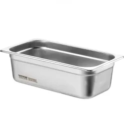 Matuppvärmare-Ångbordsform, 1/3 storlek, 32.6x17.7x9.9 cm, rostfritt stål, förvaring