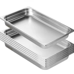 Matuppvärmare-Ångbordsform, 6-pack fullstorlek anti-jam, 53x32.8x6.7 cm, rostfritt stål, förvaring