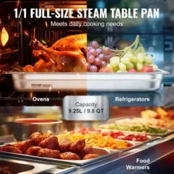 Matuppvärmare-Ångbordsform, 6-pack fullstorlek anti-jam, 53x32.8x6.7 cm, rostfritt stål, förvaring