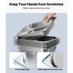 Ångbordsform, 32,5x26,5x6,4 cm, Rostfritt stål, Förvaring