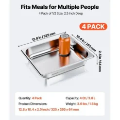 Ångbordsform, 32,5x26,5x6,4 cm, Rostfritt stål, Förvaring