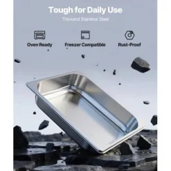 Ångbordsform, 32,5x26,5x6,4 cm, Rostfritt stål, Förvaring