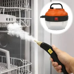 Ångtvättar-Ångrengörare 1600 W, 6 justerbara nivåer, antidropp-backventil, 5,5 bar, flera borstar, 220 V EU-kontakt, för hem & kommersiellt bruk