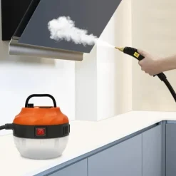 Ångtvättar-Ångrengörare 1600 W, 6 justerbara nivåer, antidropp-backventil, 5,5 bar, flera borstar, 220 V EU-kontakt, för hem & kommersiellt bruk