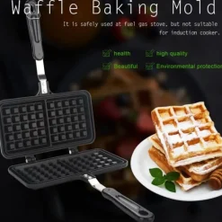 Våffeljärn-Non-Stick Våffelmaskin med dubbla huvuden för hushållskök