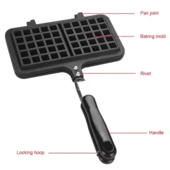 Våffeljärn-Non-Stick Våffelmaskin med dubbla huvuden för hushållskök