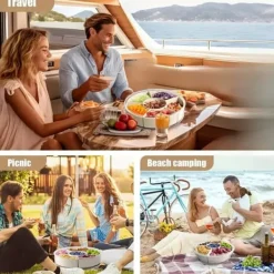 OBOSOE 360° Roterande Frukt- & Snackbricka med Lock & Handtag – Mångsidig PP-plast Organizer för Frukter, Grönsaker & Tilltugg