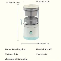 Juicepressar-OBOSOE Trådlös Elektrisk Juicer - Portabel multifunktionsjuicer med USB-laddning | Perfekt för apelsiner och frukt
