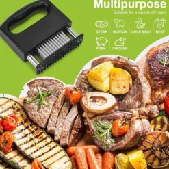 Köttklubbor-OBOSOE 48-Blads Köttmörkare/Köttmörning i Rostfritt Stål - För Alla Köttsorter Inkl. Nöt & Fläsk