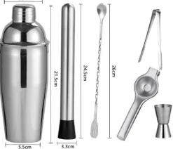 Verktygsset För Drinkar-OBOSOE Cocktail set Dubbel shaker 750ml Rostfritt stål Silver 4 delar