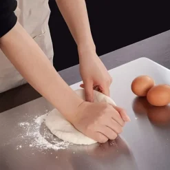 Skärbrädor-OBOSOE 3-Delars Rostfria Skärbrädor - Dubbelhäftande & Hygienisk för Kök, Grill & Camping