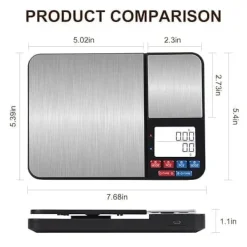 Köksvågar-OBOSOE Digital köksvåg med dubbla vägplattor 10 kg/1g och 500g/0.01g