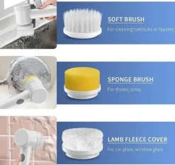 OBOSOE Elektrisk Rengöringsborste – Sladdlös Skurborste för Kök, Badrum & Duschdörrar, Portabel Motorborste för Hemstädning