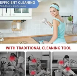 OBOSOE Elektrisk Rengöringsborste – Sladdlös Skurborste för Kök, Badrum & Duschdörrar, Portabel Motorborste för Hemstädning
