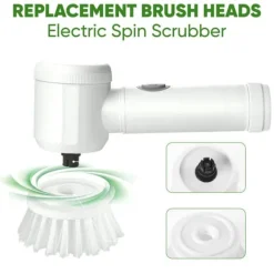 OBOSOE Elektrisk rengöringsborste med 5 utbytbara huvuden – USB-laddning, IPX6 vattentät, vit