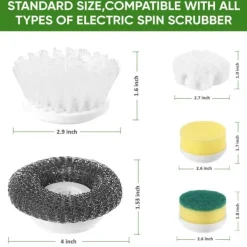 OBOSOE Elektrisk rengöringsborste med 5 utbytbara huvuden – USB-laddning, IPX6 vattentät, vit