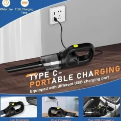 Handdammsugare-OBOSOE Handdammsugare – 9000Pa Stark Sugkraft, Bärbar Multifunktionell Damm­sugare för Hem & Bil