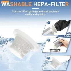 Handdammsugare-OBOSOE Handdammsugare – 9000Pa Stark Sugkraft, Bärbar Multifunktionell Damm­sugare för Hem & Bil